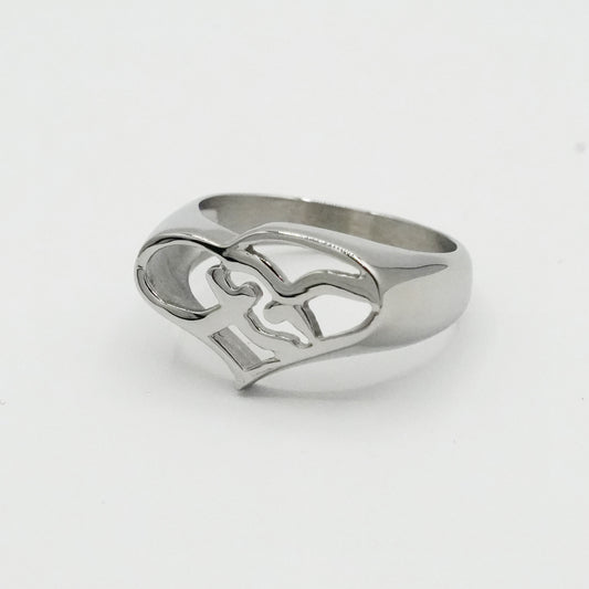 Retro logo ring in stainless steel — XXBYJAXX