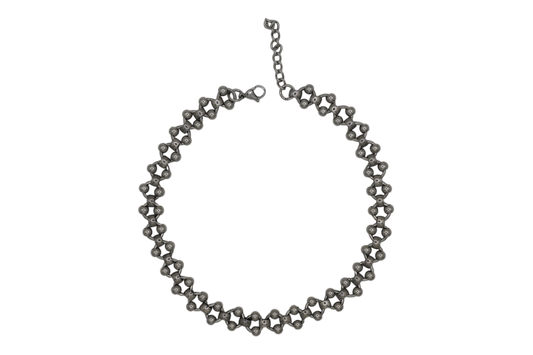 Beaded Cuban — stainless steel cuban chain on adjustable length — XXBYJAXX