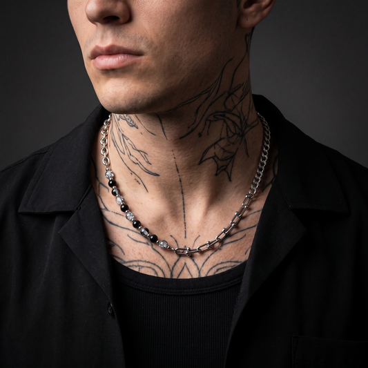 4 for 4 worn on model — tattooed male