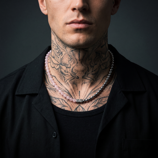 Bubblegum Half & Half worn on model — tattooed male