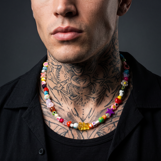 IDK worn on model — tattooed male