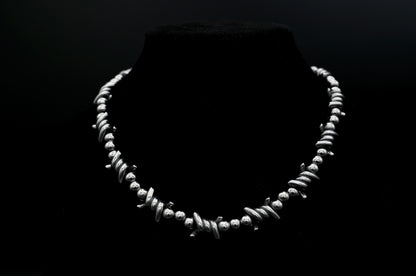The Barbie — pink chrome kandi necklace in stainless steel — XXBYJAXX