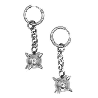 Spiked 8-ball earrings in stainless steel — XXBYJAXX