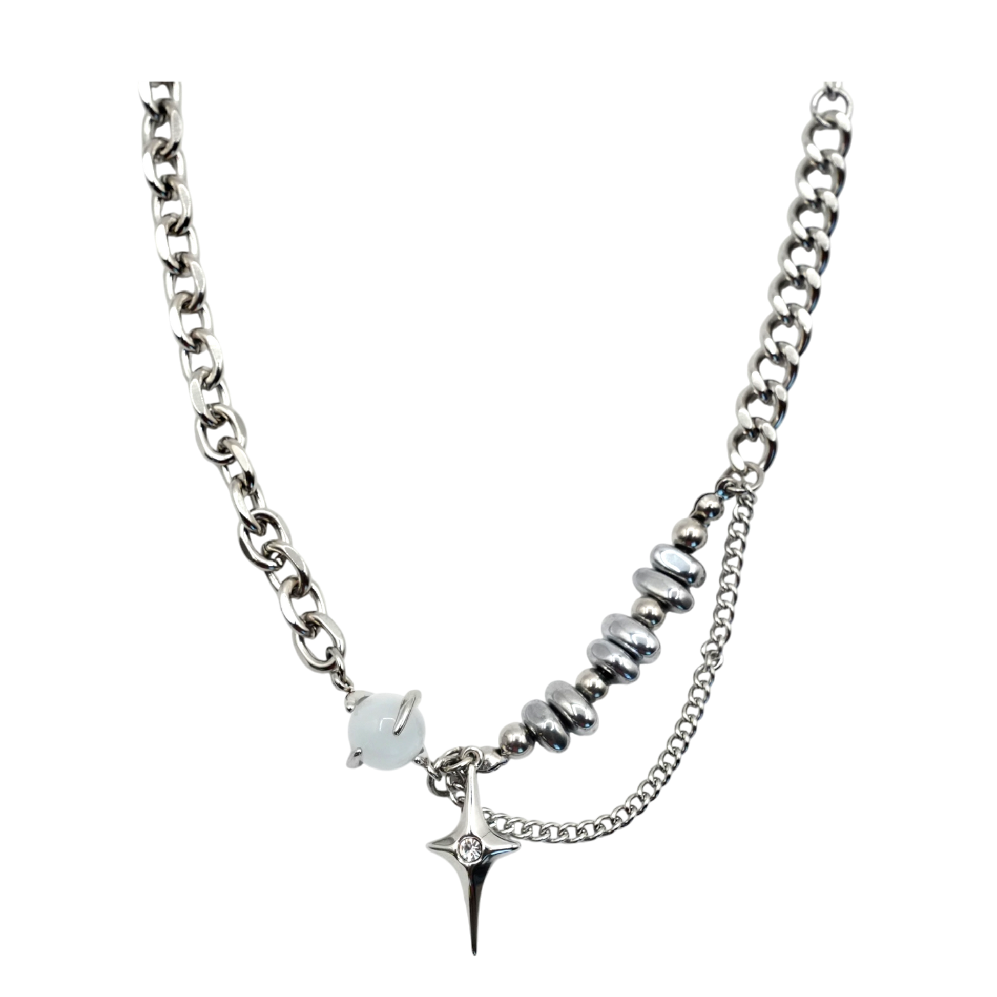 Pearl Jam — pearl and stainless steel bead necklace — XXBYJAXX