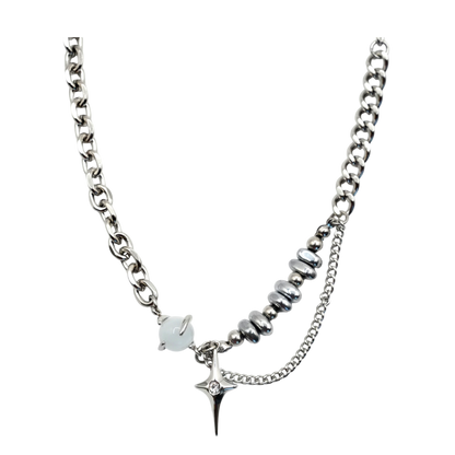 Pearl Jam — pearl and stainless steel bead necklace — XXBYJAXX