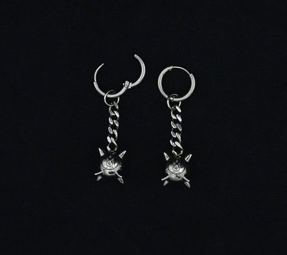 Spiked 8-ball earrings in stainless steel — XXBYJAXX