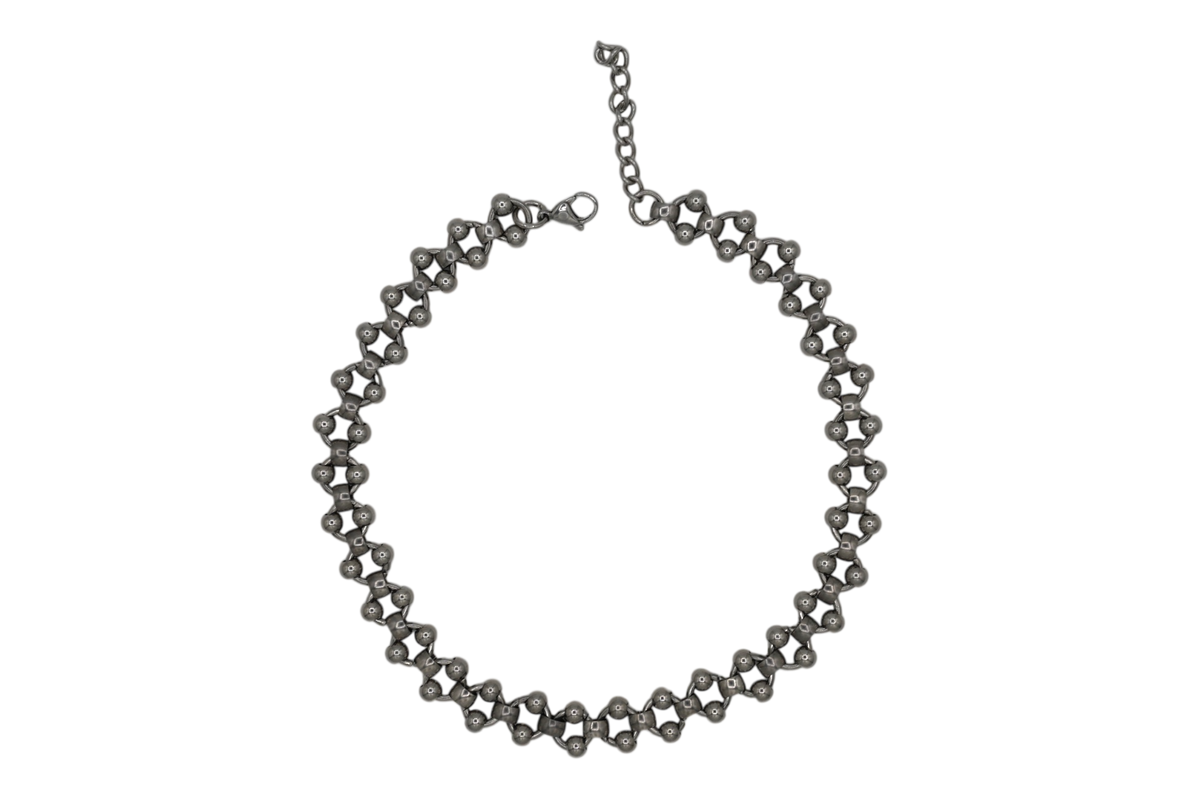 Beaded Cuban — stainless steel cuban chain on adjustable length — XXBYJAXX