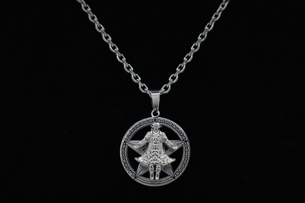 GRAVEDGR chain and pendant — 24 inch stainless steel, official collab — XXBYJAXX