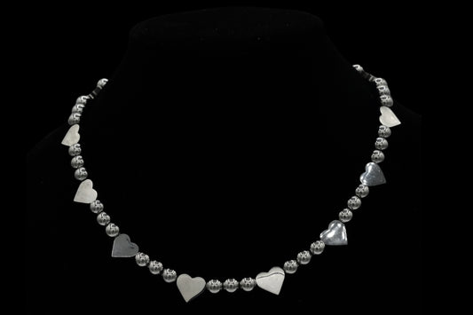 Chrome Hearts — stainless steel heart pendants on adjustable unisex chain — XXBYJAXX