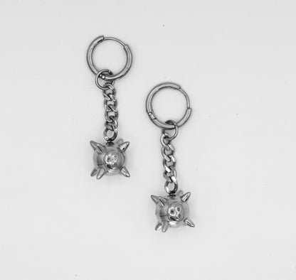 Spiked 8-ball earrings in stainless steel — XXBYJAXX