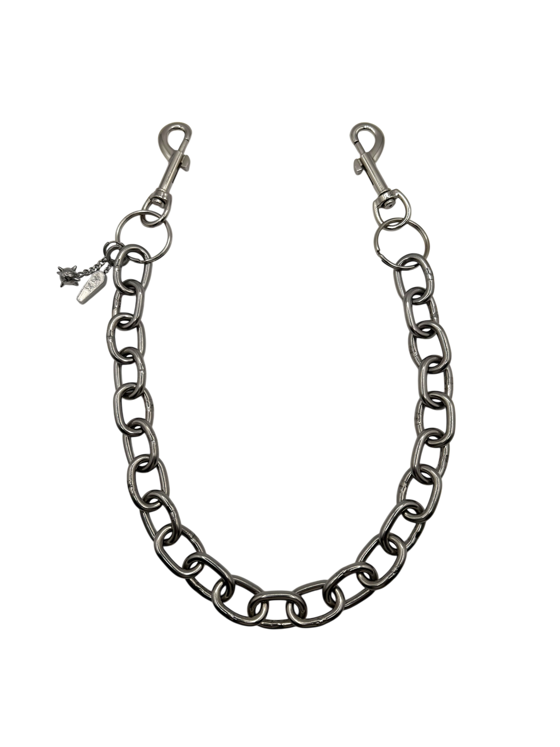 Chain link stainless steel wallet chain with custom pendants — XXBYJAXX