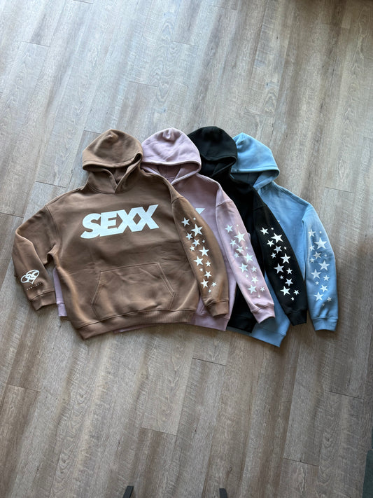 SEXX oversized heavyweight fleece hoodie in black — XXBYJAXX