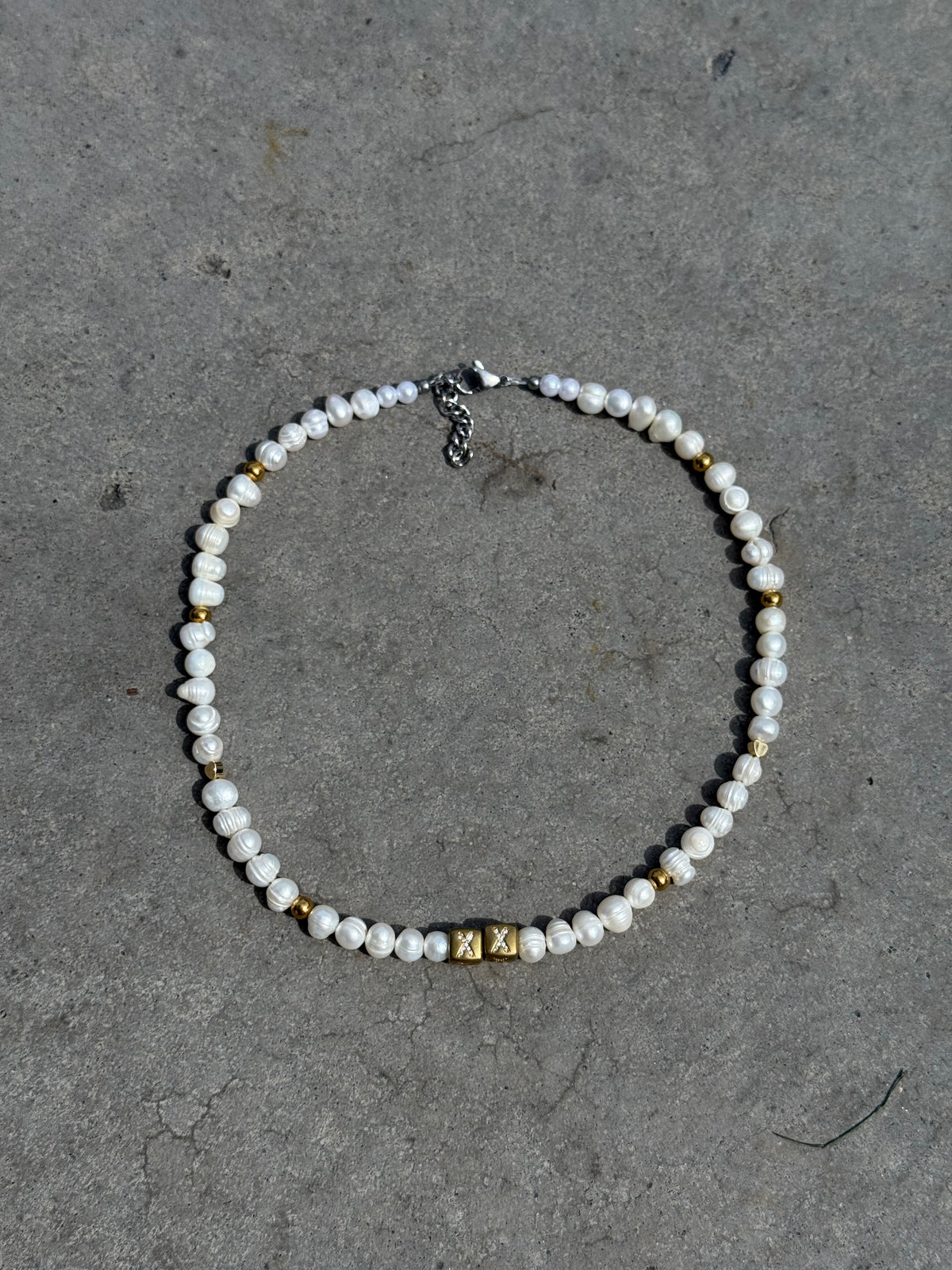Goldie — real Tahitian pearl necklace with gold accents — XXBYJAXX
