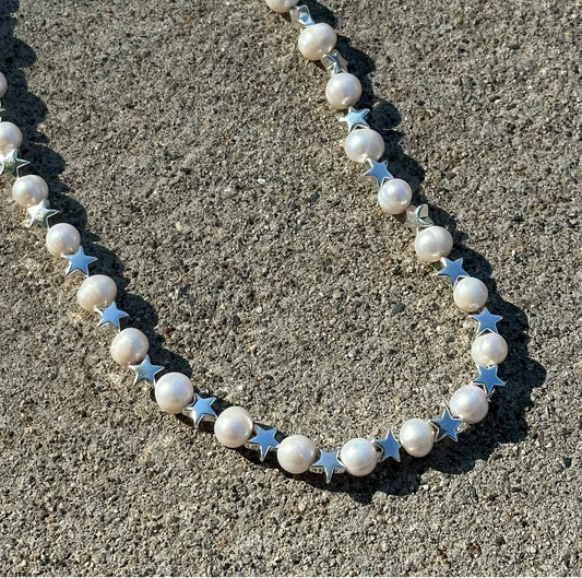Starboy necklace — real Tahitian pearls with star details — XXBYJAXX