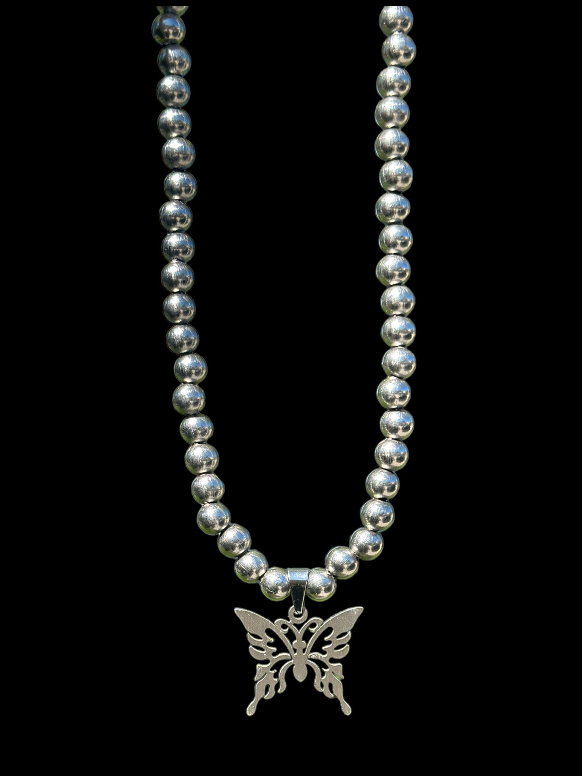 Butterfly Chain — stainless steel butterfly pendant necklace — XXBYJAXX