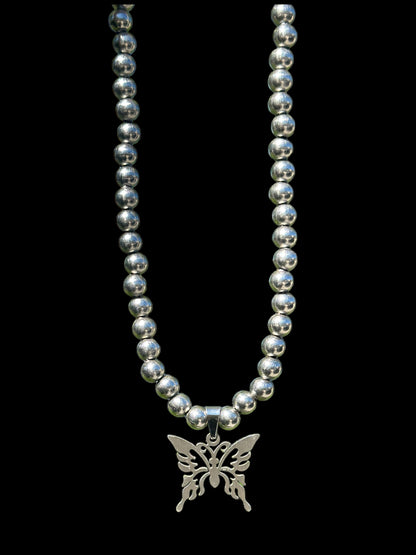 Butterfly Chain — stainless steel butterfly pendant necklace — XXBYJAXX