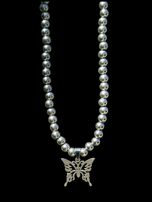 Butterfly Chain — stainless steel butterfly pendant necklace — XXBYJAXX