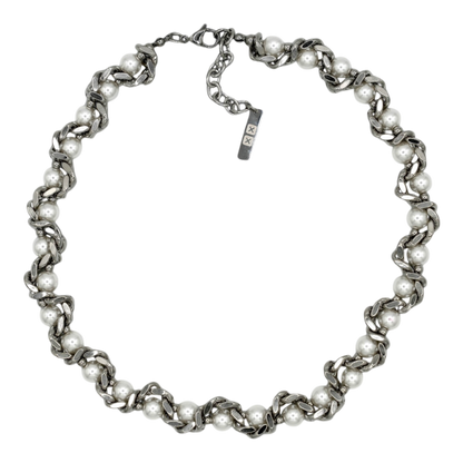 Braided Cuban — stainless steel braided around glass pearls — XXBYJAXX