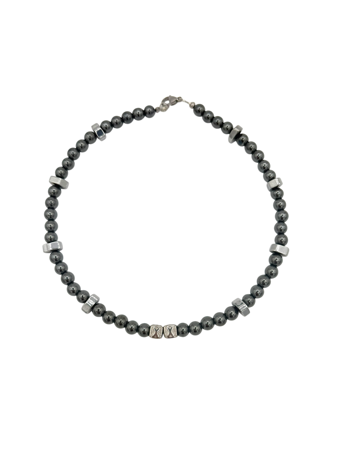 Blackout 1 of 1 — gunmetal hematite bead necklace — XXBYJAXX