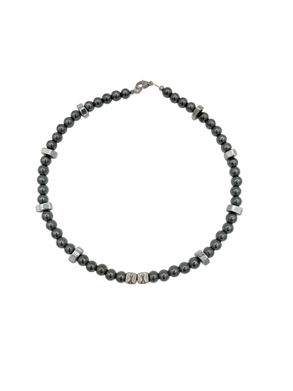 Blackout 1 of 1 — gunmetal hematite bead necklace — XXBYJAXX