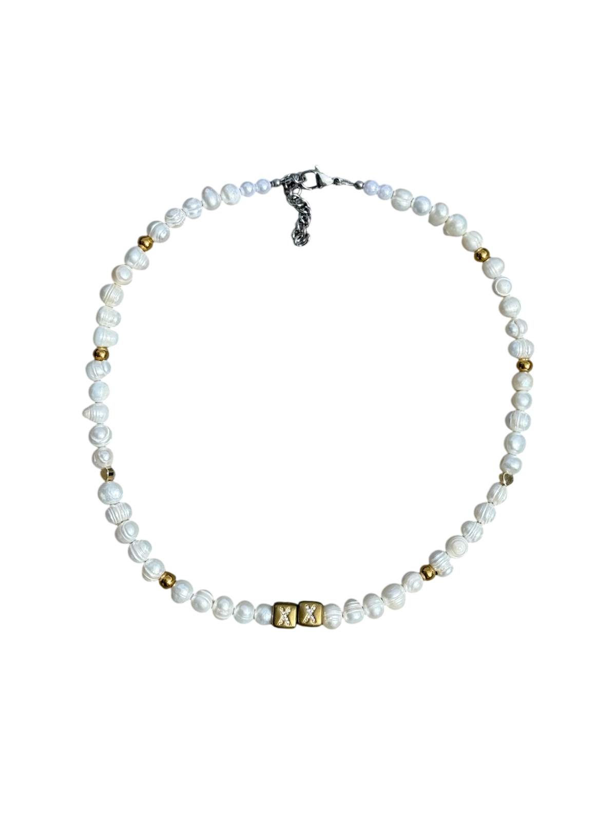 Goldie — real Tahitian pearl necklace with gold accents — XXBYJAXX