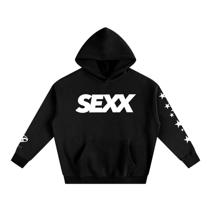 SEXX oversized heavyweight fleece hoodie in black — XXBYJAXX