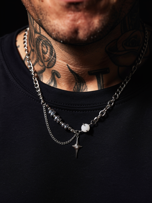 Pearl Jam — pearl and stainless steel bead necklace — XXBYJAXX