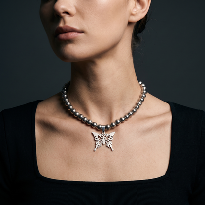 Butterfly Chain worn on model — female