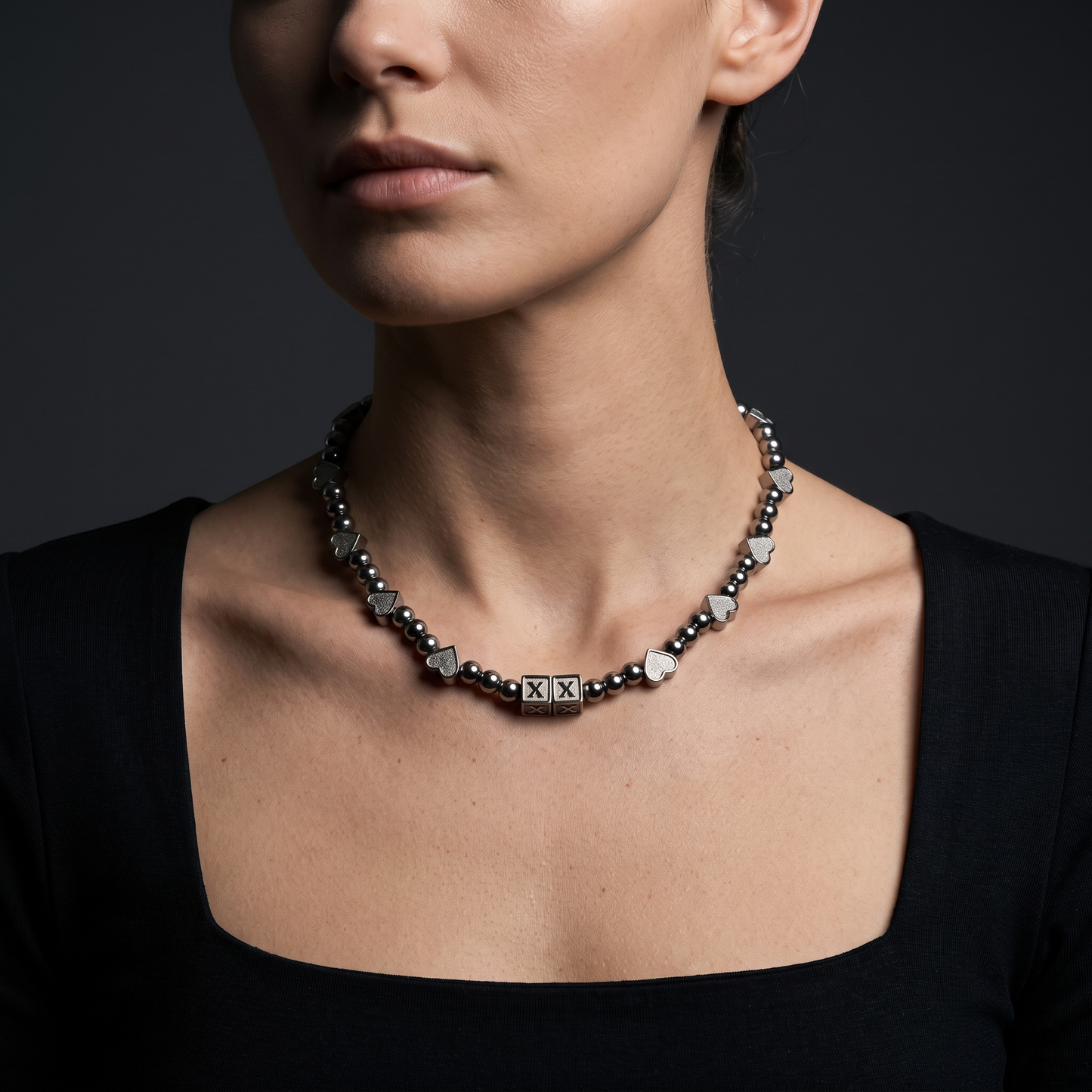 Chrome Kandi worn on model — female
