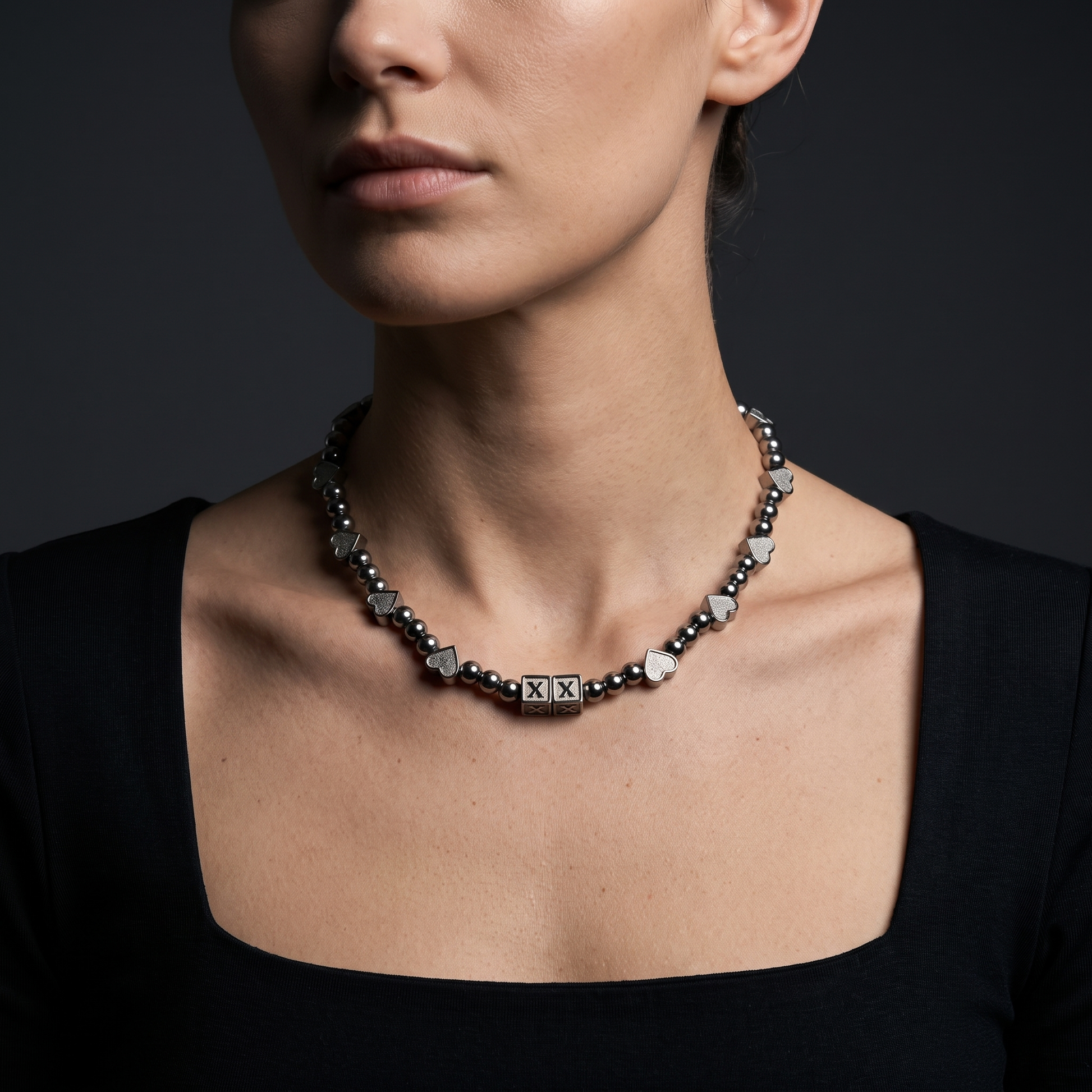 Chrome Kandi worn on model — female