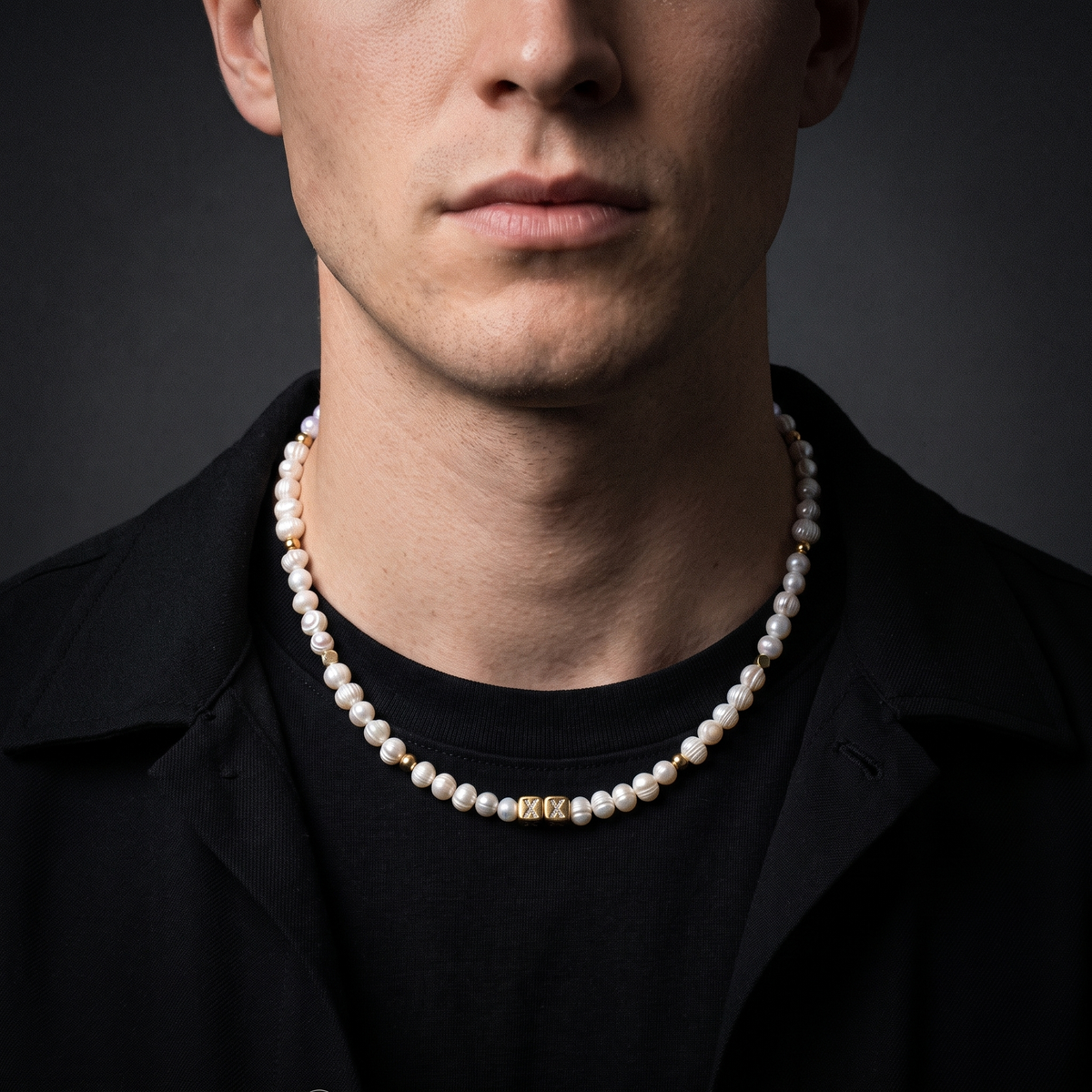 Goldie worn on model — clean-cut male