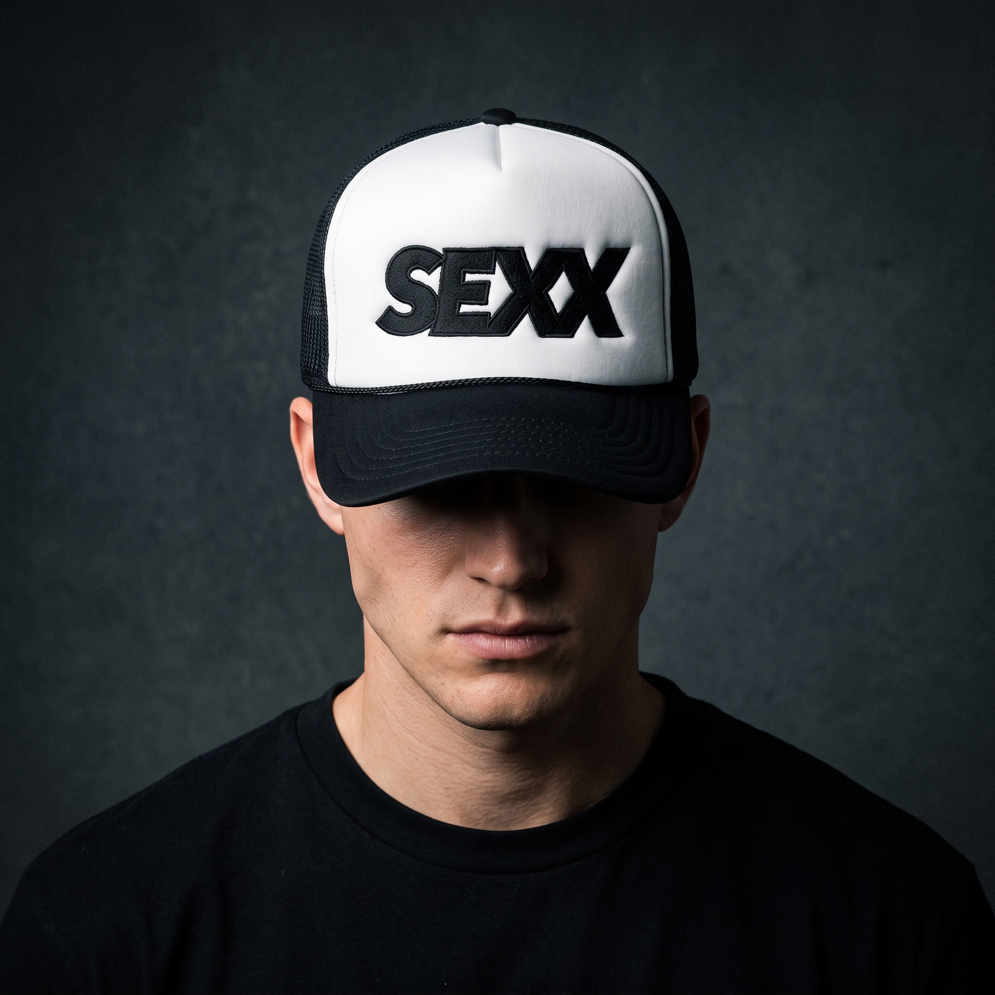 SEXX Trucker Hat worn on model — clean-cut male