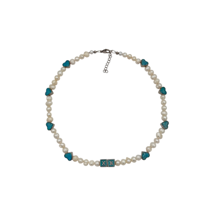 Opal Pearls necklace — real Tahitian pearls with opal accents on stainless steel — XXBYJAXX