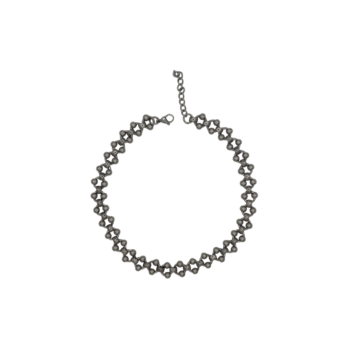 Beaded Cuban — stainless steel cuban chain on adjustable length — XXBYJAXX