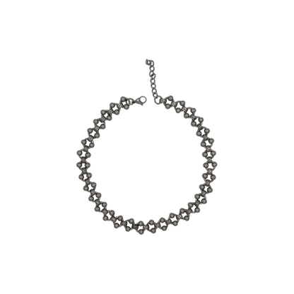 Beaded Cuban — stainless steel cuban chain on adjustable length — XXBYJAXX