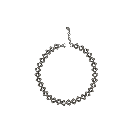 Beaded Cuban — stainless steel cuban chain on adjustable length — XXBYJAXX