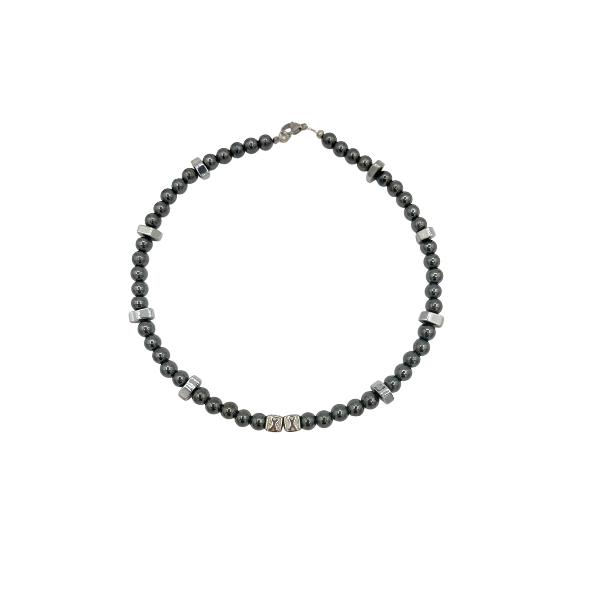 Blackout 1 of 1 — gunmetal hematite bead necklace — XXBYJAXX