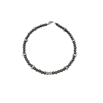 Blackout 1 of 1 — gunmetal hematite bead necklace — XXBYJAXX