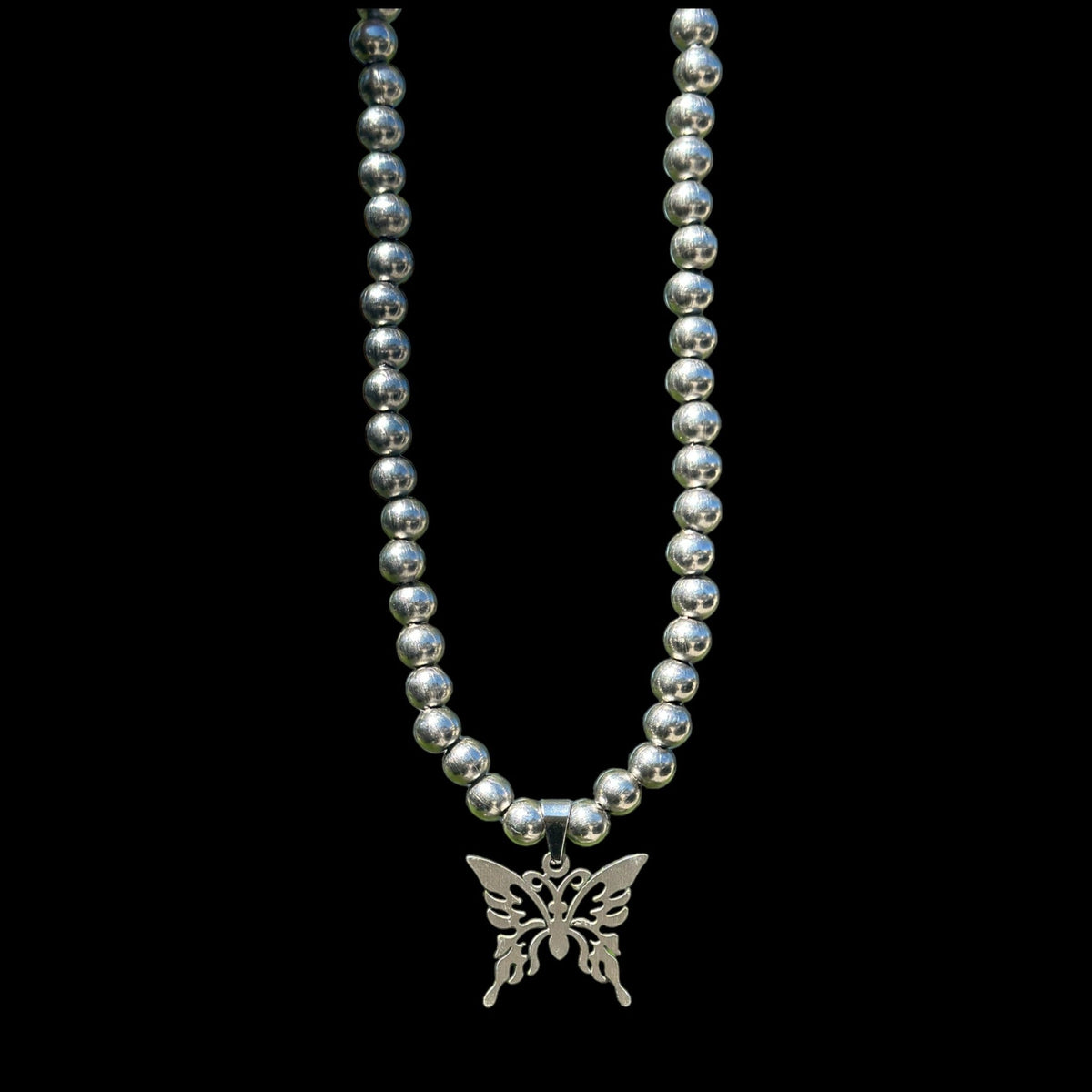Butterfly Chain — stainless steel butterfly pendant necklace — XXBYJAXX